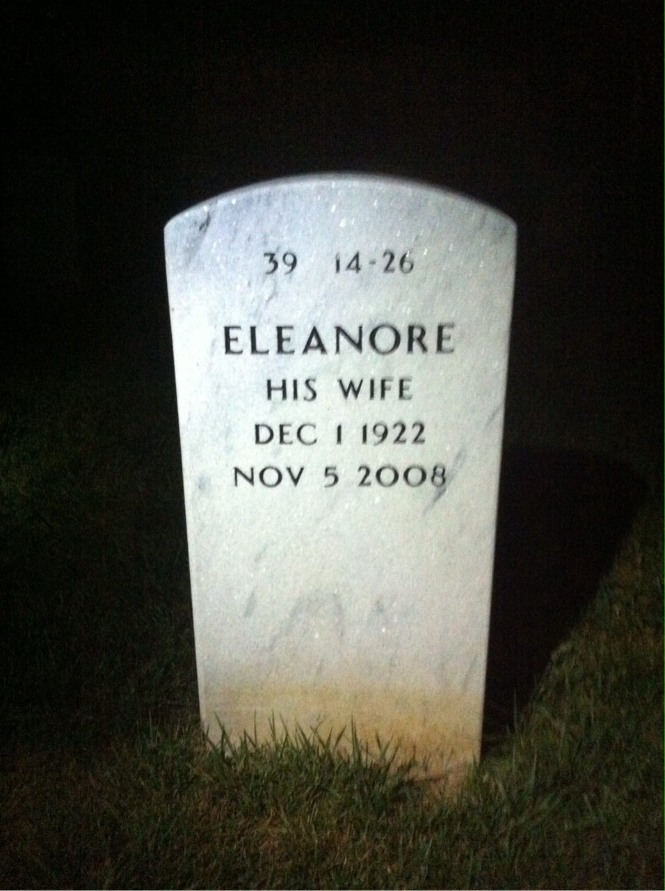 Back of headstone — Theodore Steck
