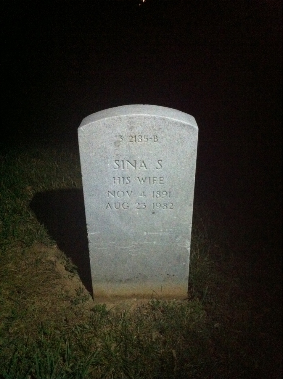 Back of headstone — Russell Skinner