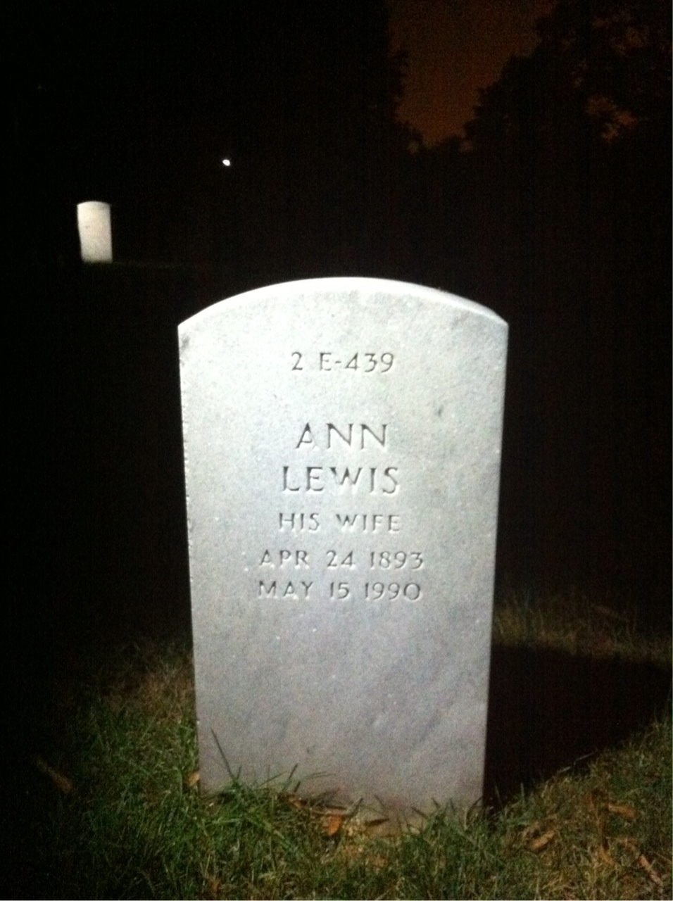 Back of headstone — Stephen Morris