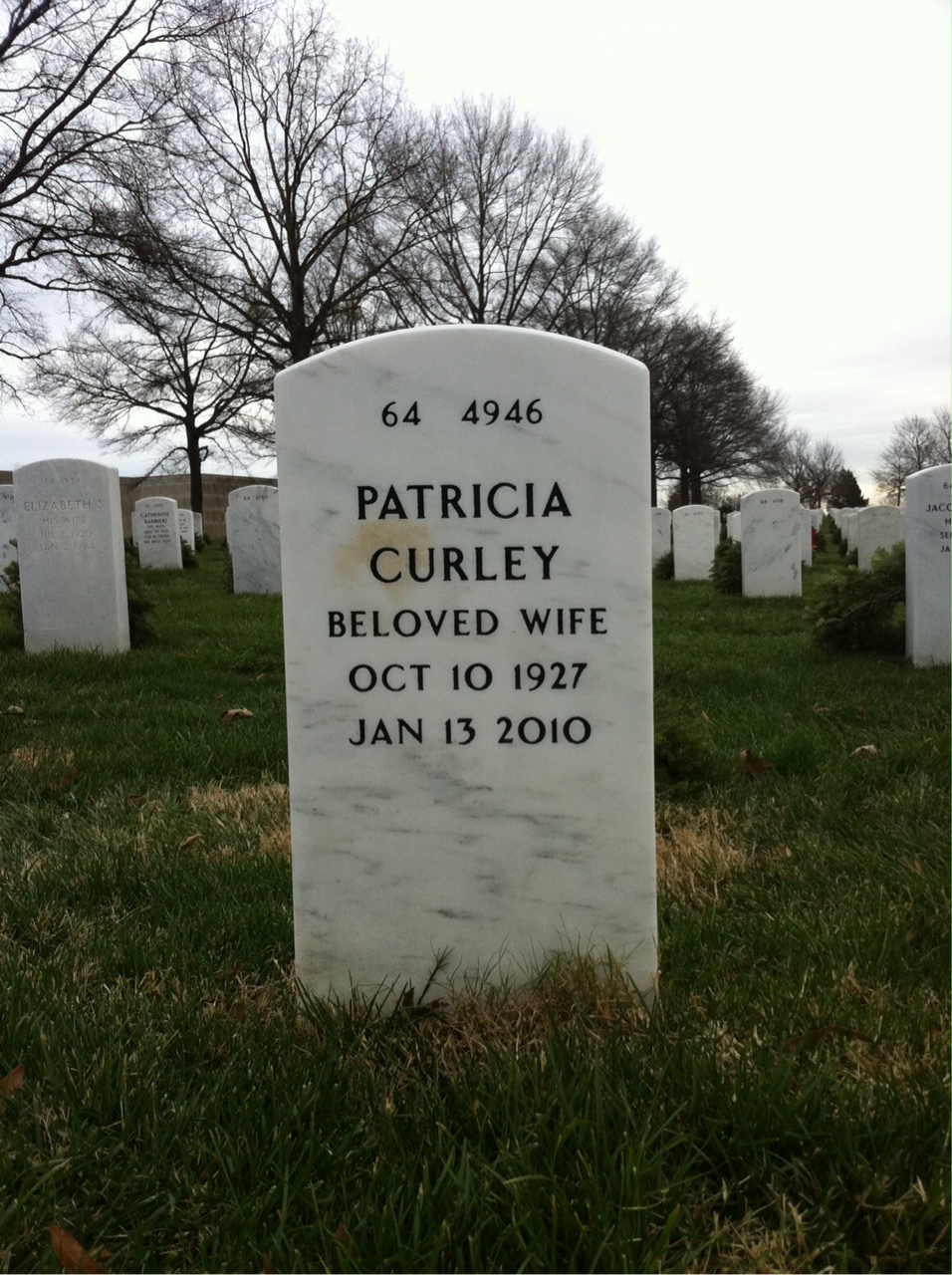 Back of headstone — Robert Dunn