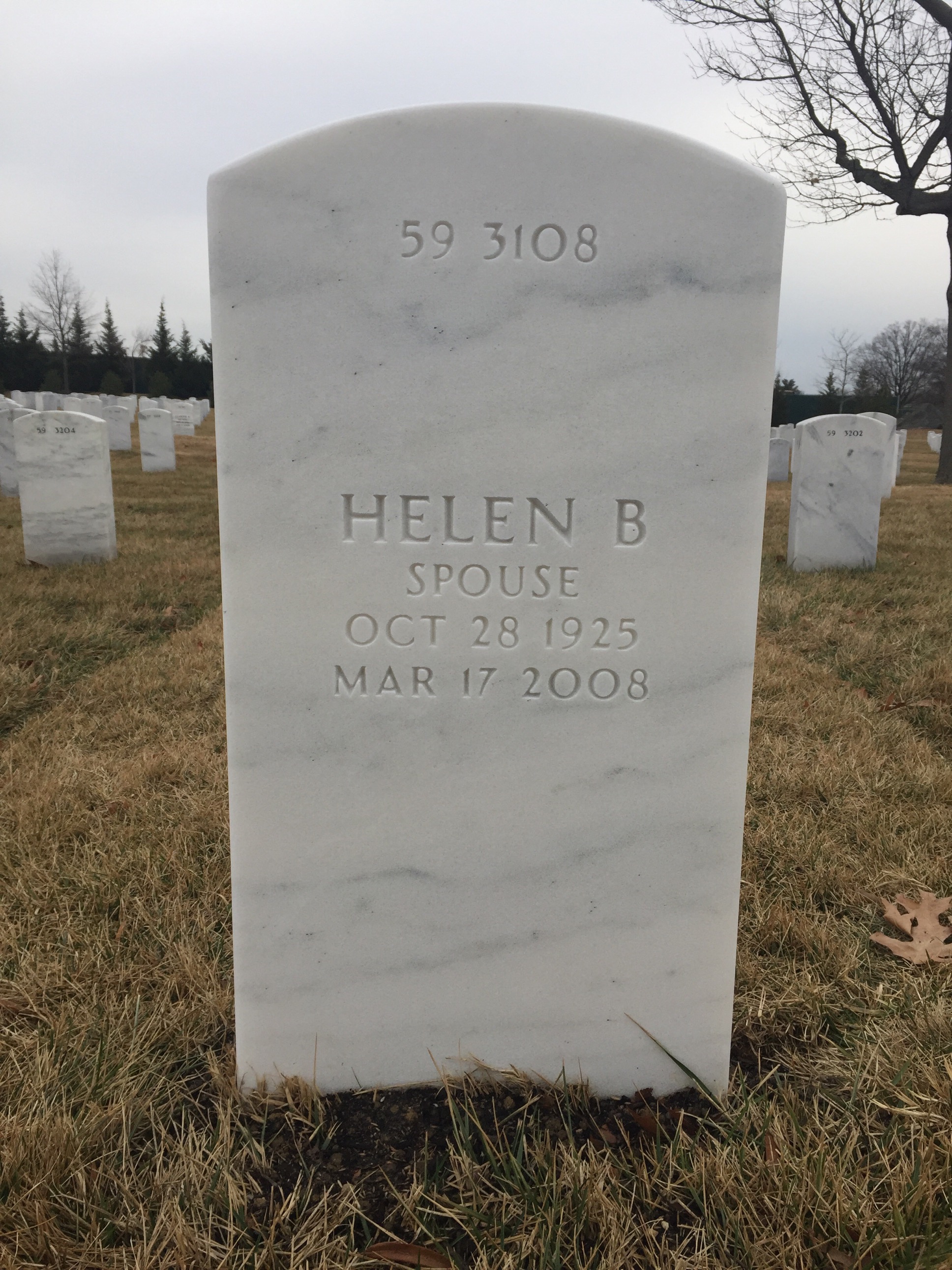 Back of headstone — Donald Bludworth
