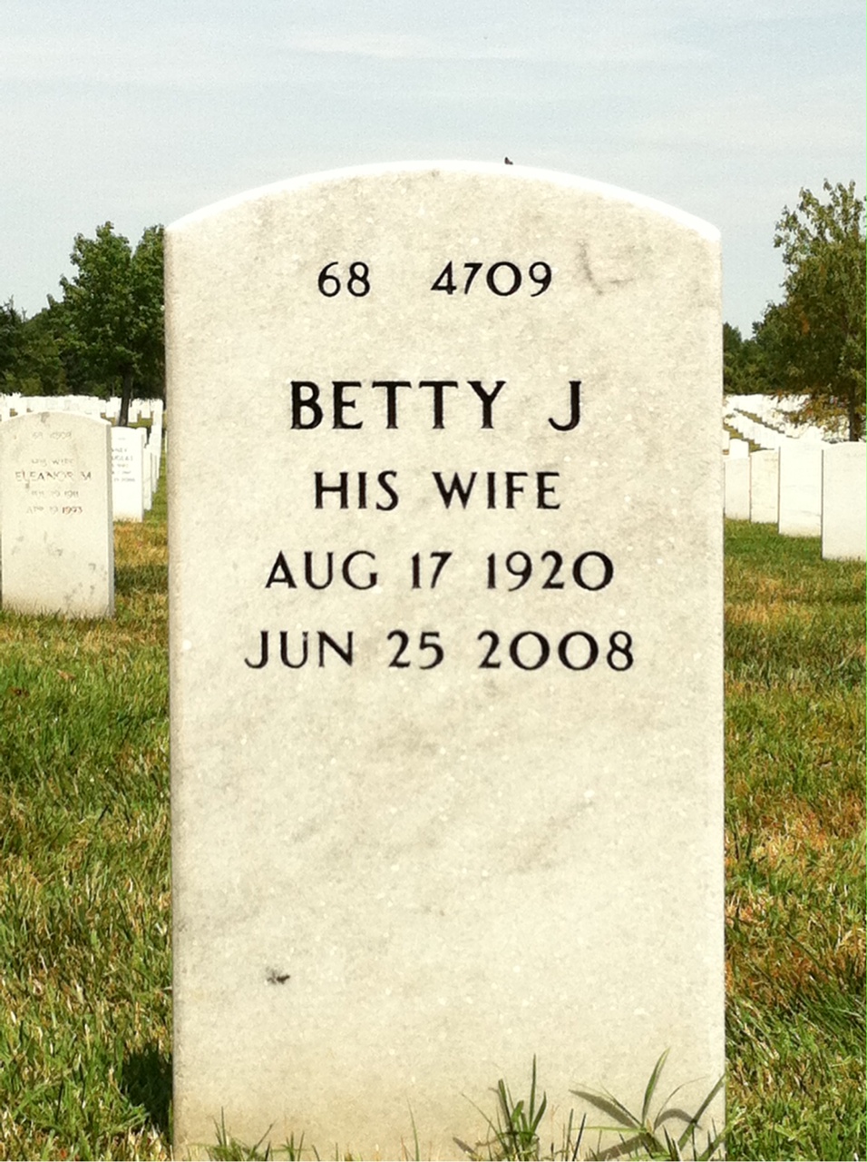 Back of headstone — George Zacherle