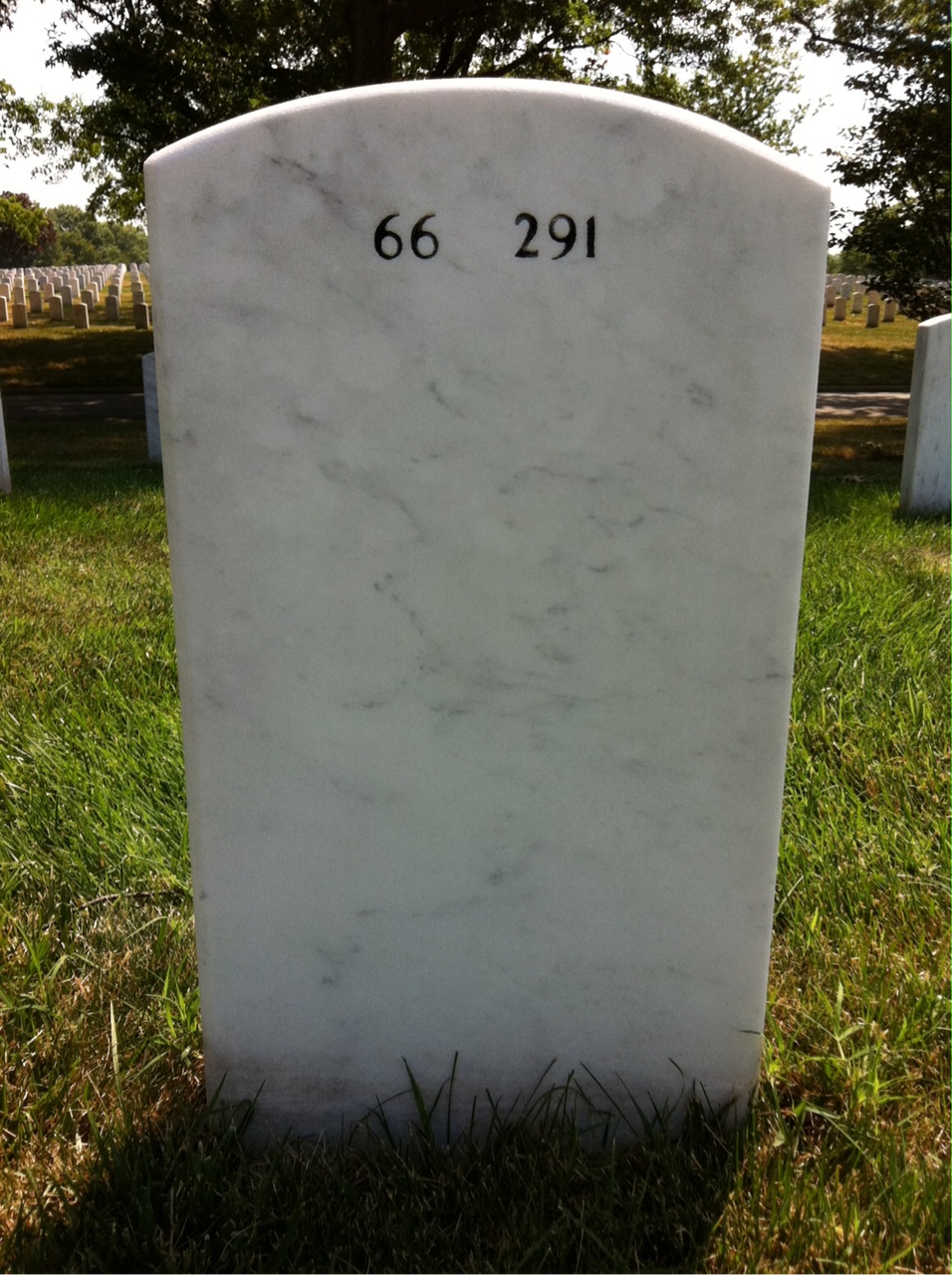 Back of headstone — Winfield Frank
