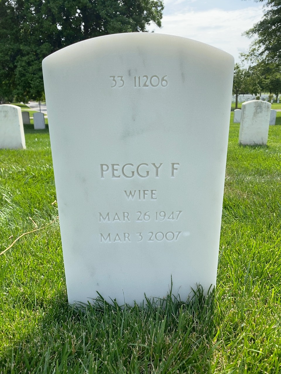 Back of headstone — Dale Green