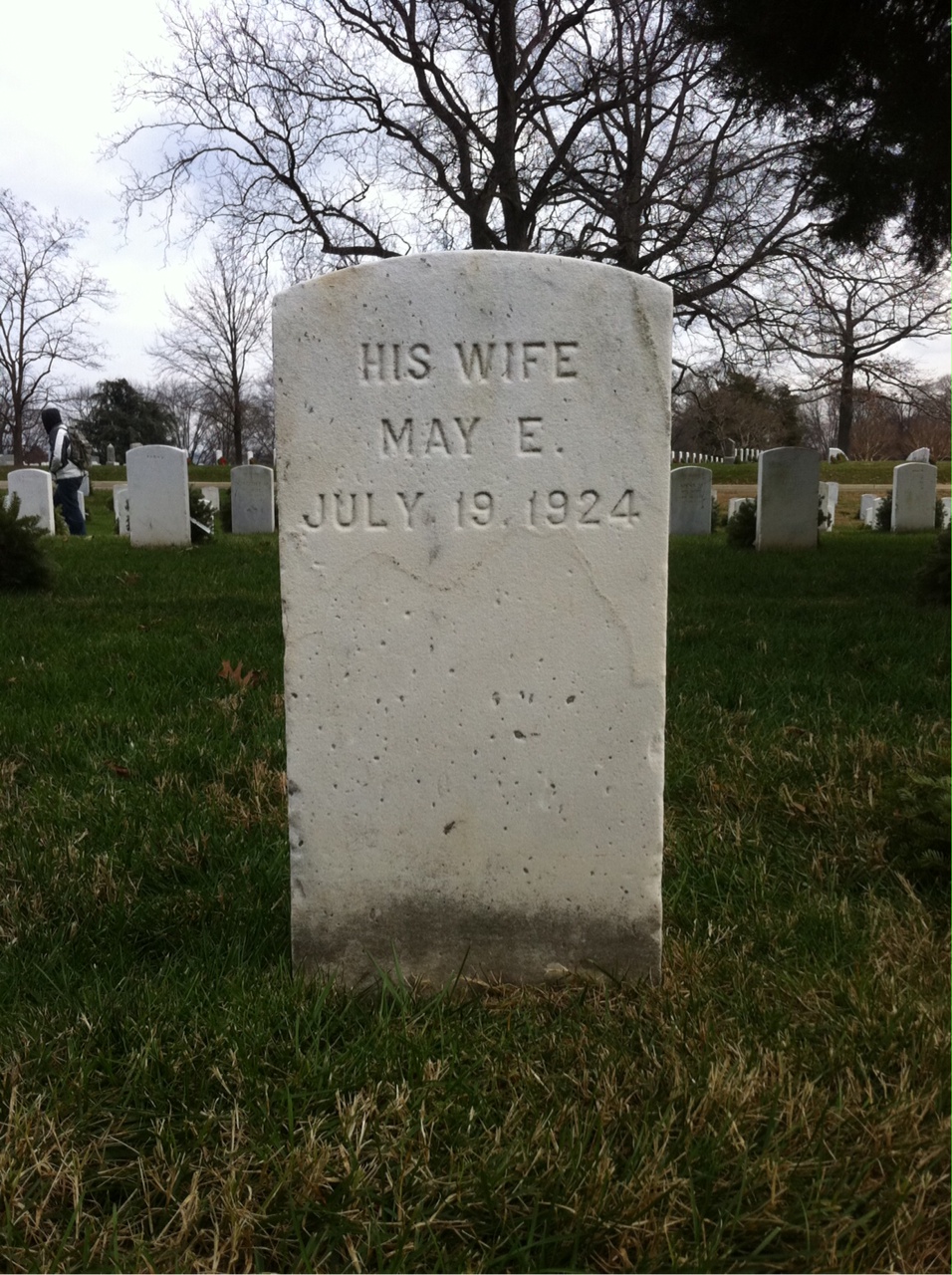Back of headstone — May Anderson
