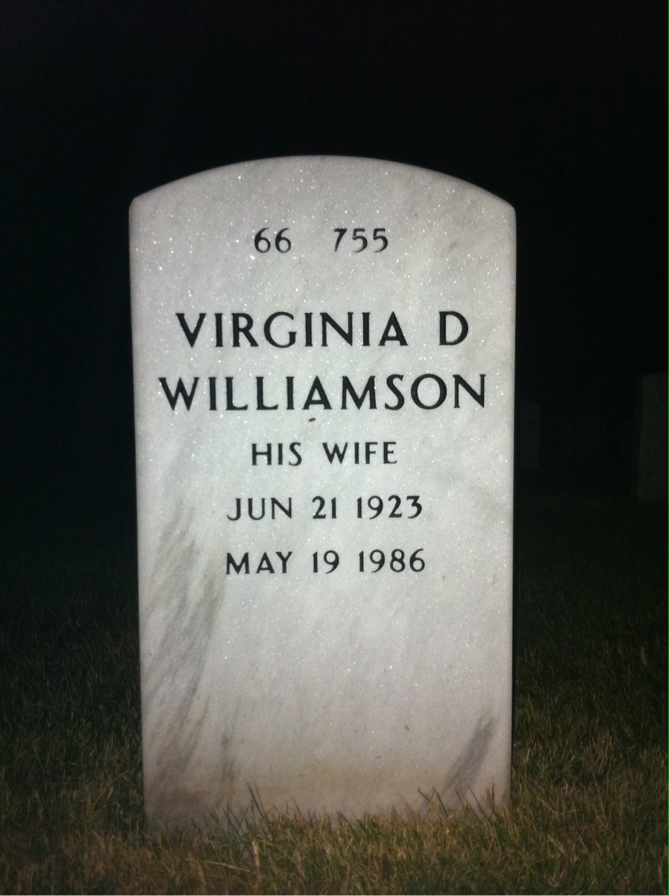 Back of headstone — Grover Heiman