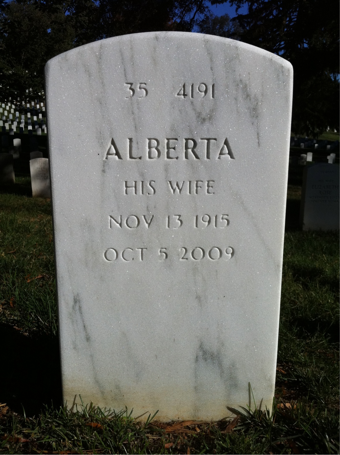 Back of headstone — John Mccarthy