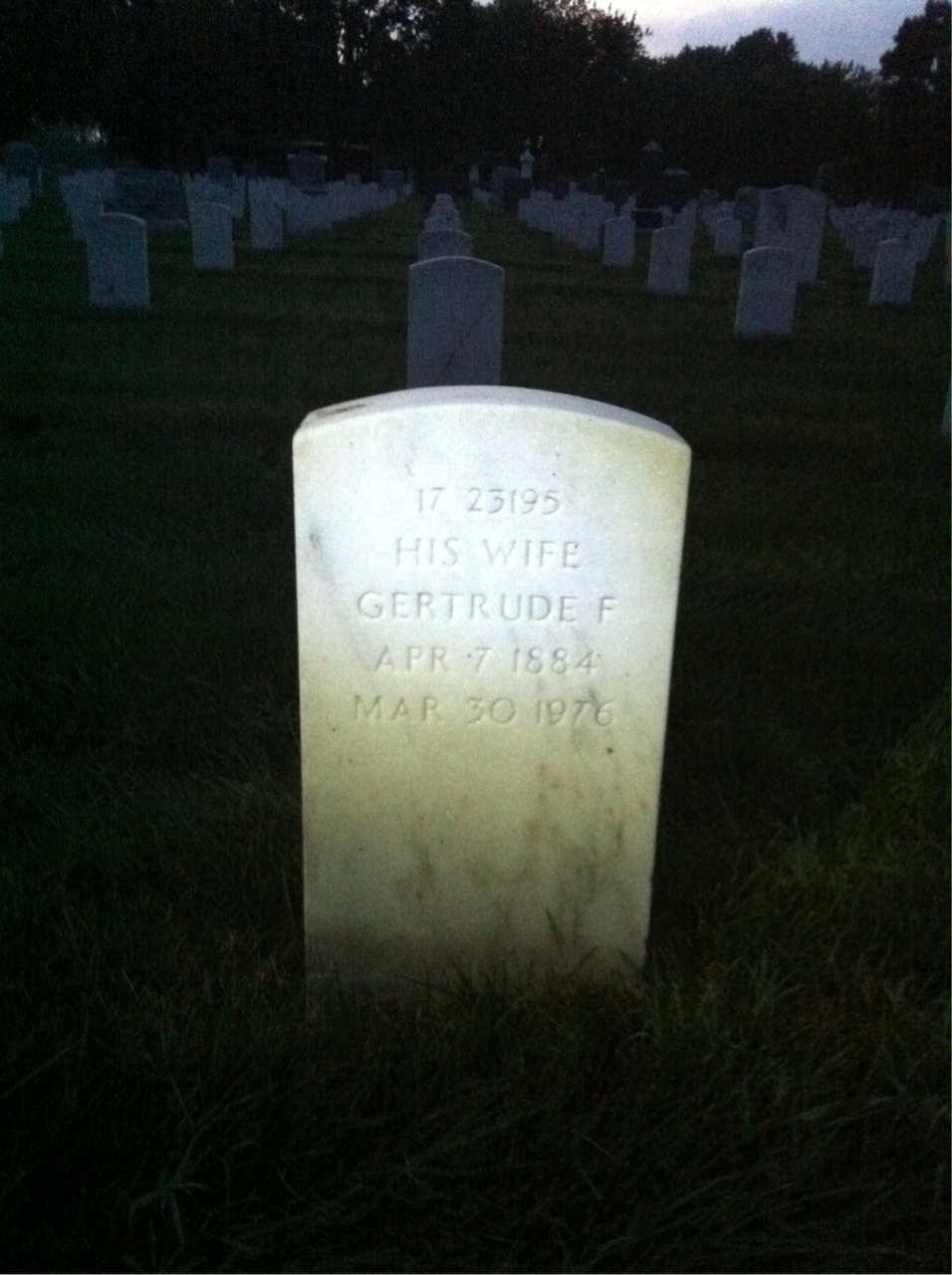 Back of headstone — Charles Bohrer