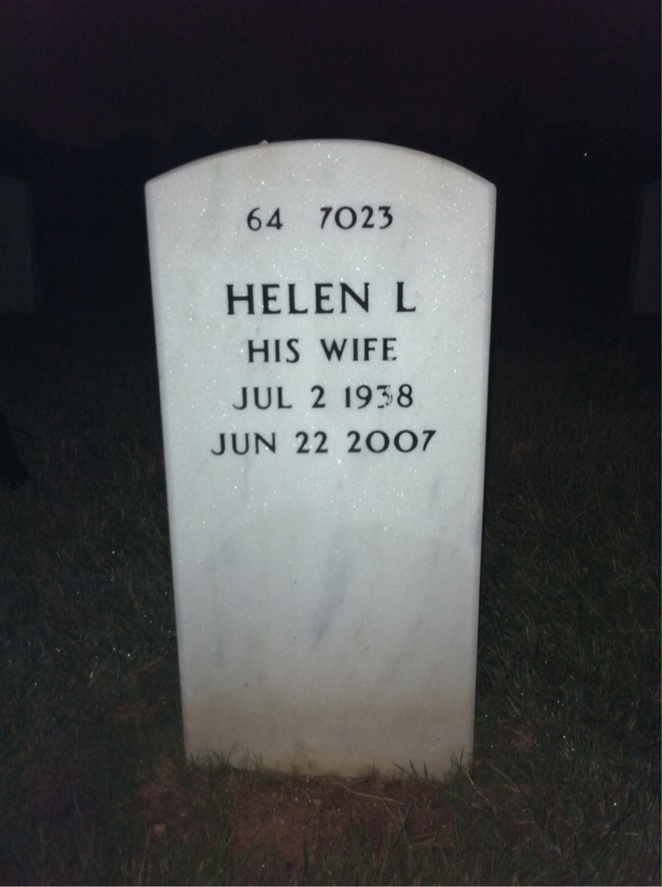 Back of headstone — Wendell Johnson