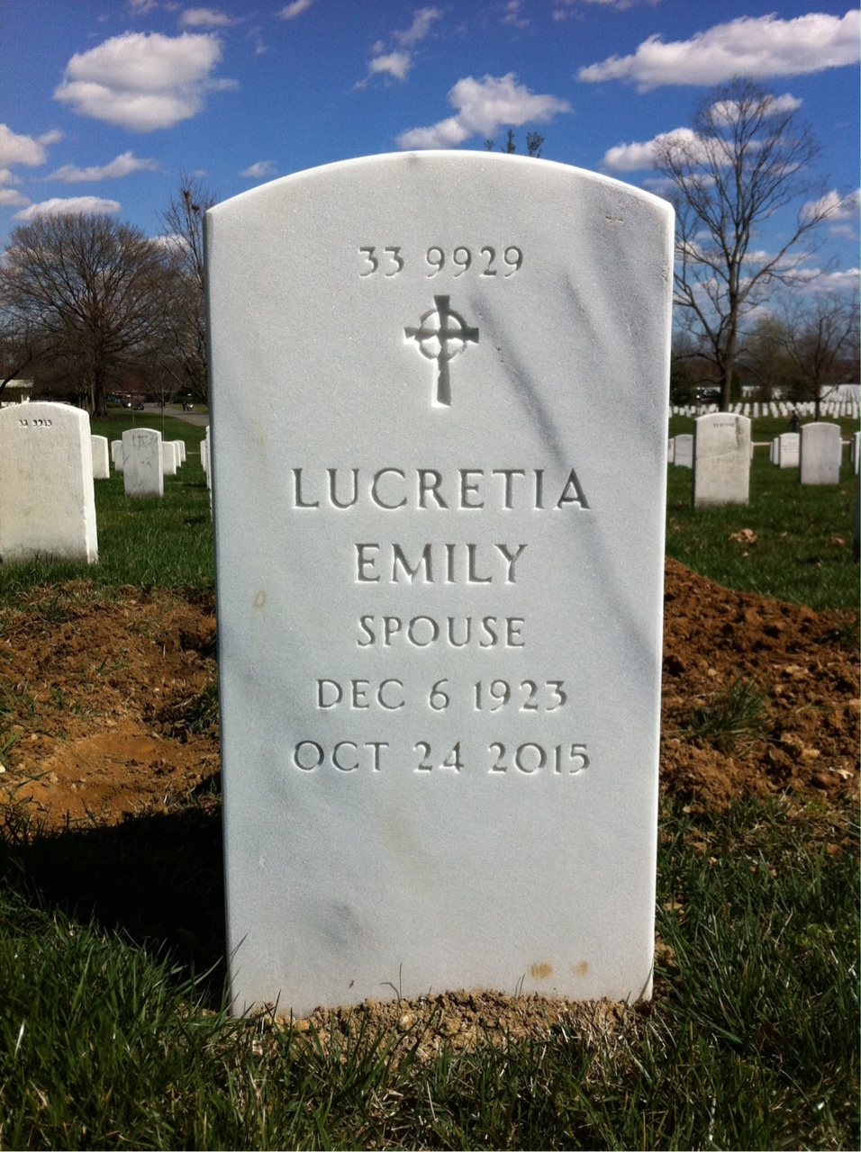 Back of headstone — Marvin Davis