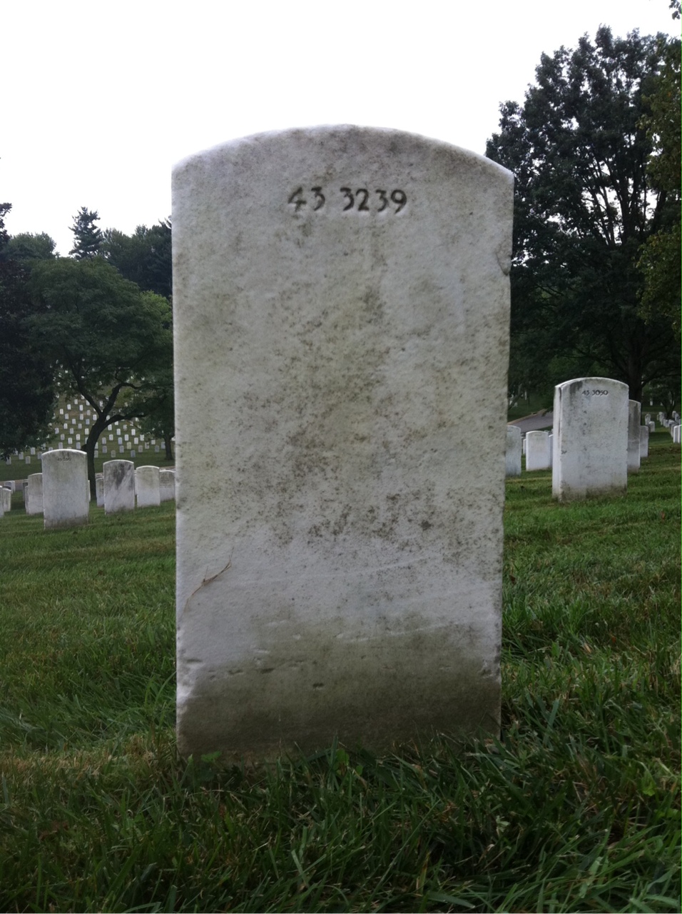 Back of headstone — Dudley Myers