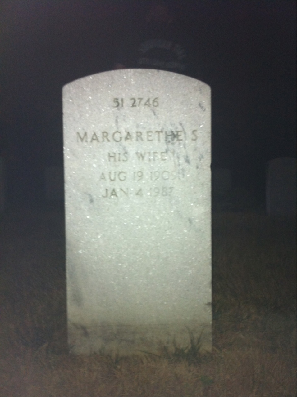 Back of headstone — Alpha Adams