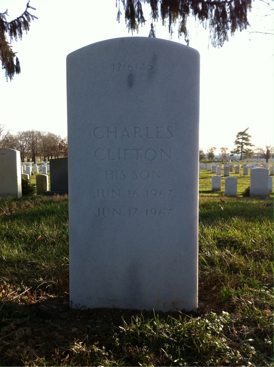 Back of headstone — Charles Andrews