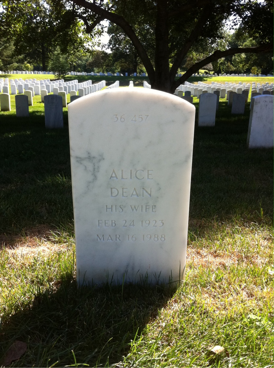 Back of headstone — Bernard Bailey