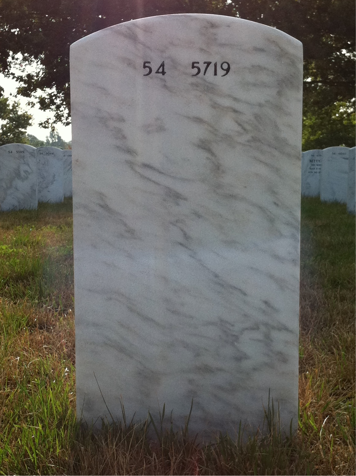 Back of headstone — Jerome Lucker
