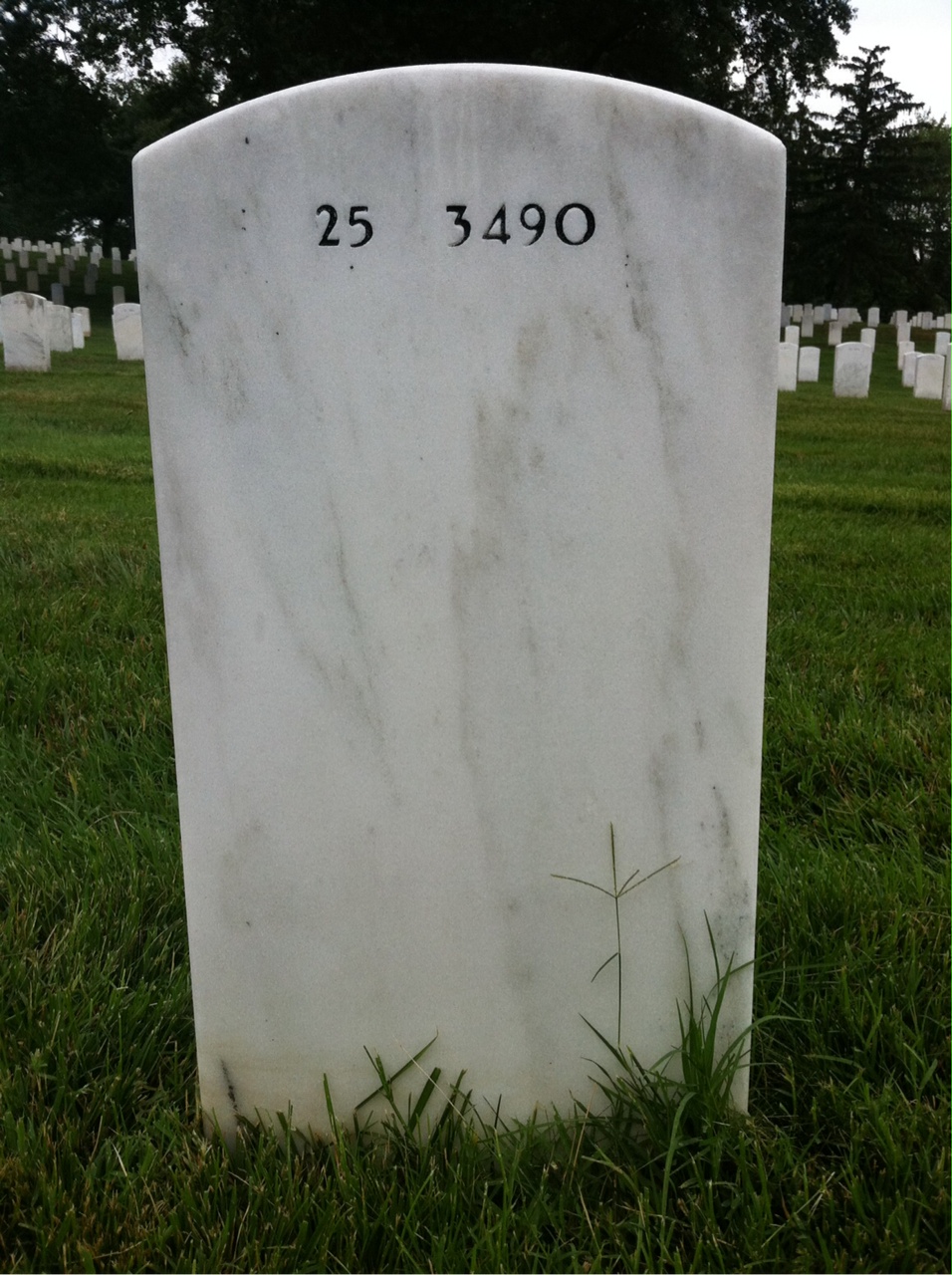Back of headstone — Gregory Tasker