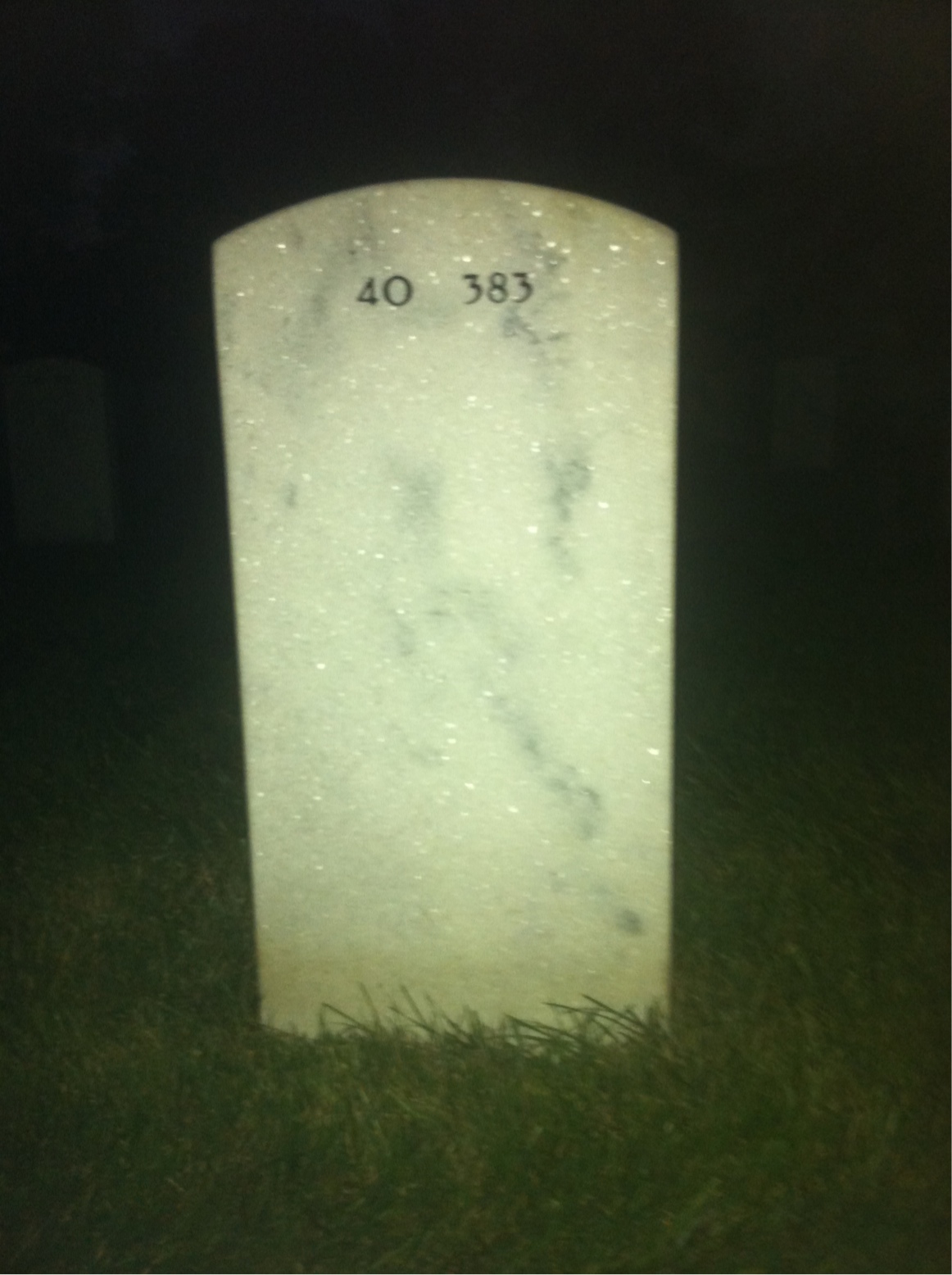 Back of headstone — Horace Harby