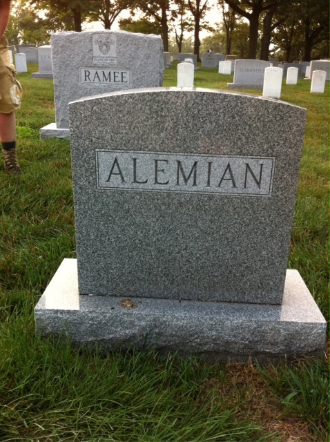 Back of headstone — Haig Alemian