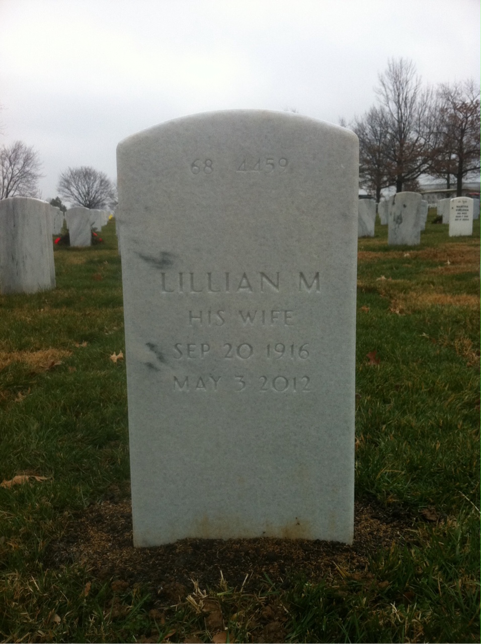 Back of headstone — Jerome Arnold