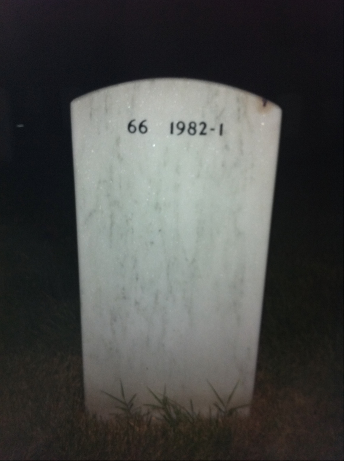 Back of headstone — George Taylor