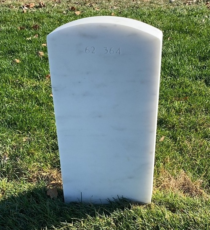 Back of headstone — Willie B Barton