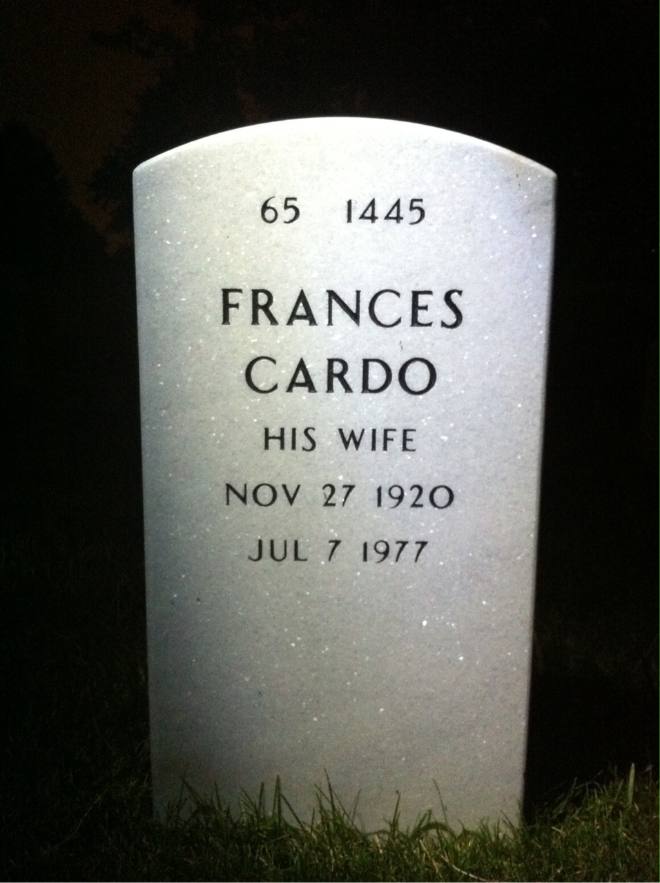 Back of headstone — Samuel Reid