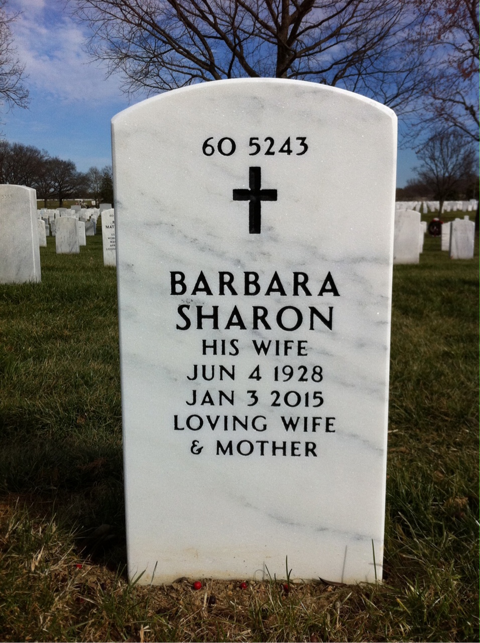 Back of headstone — Price Mosher