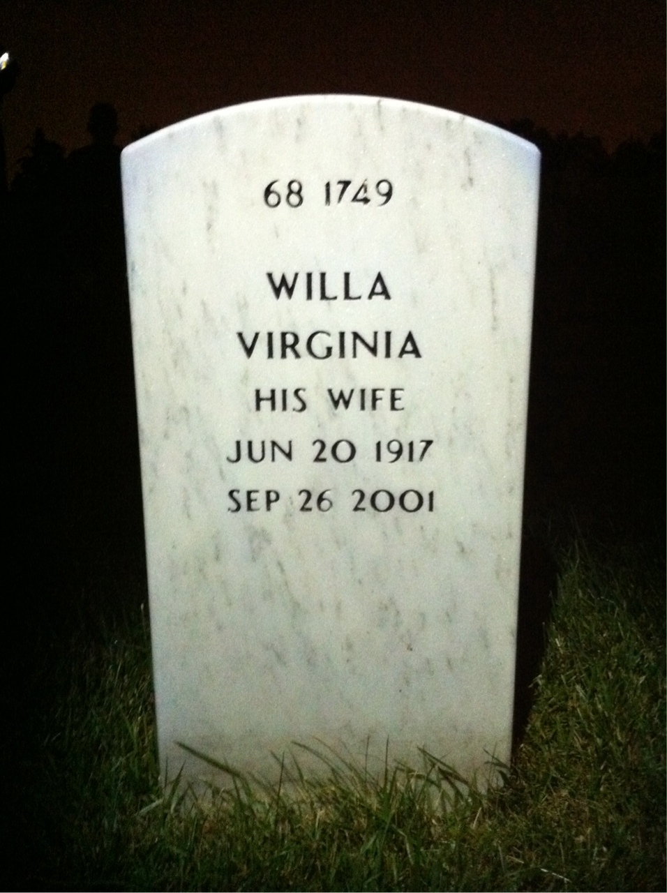 Back of headstone — Raymond Post