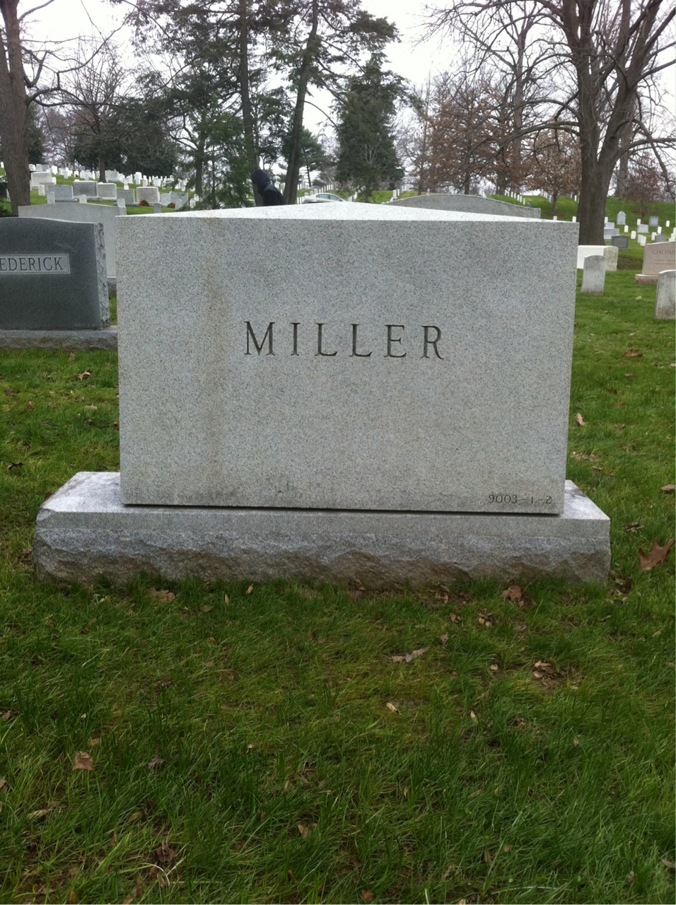 Back of headstone — William Miller
