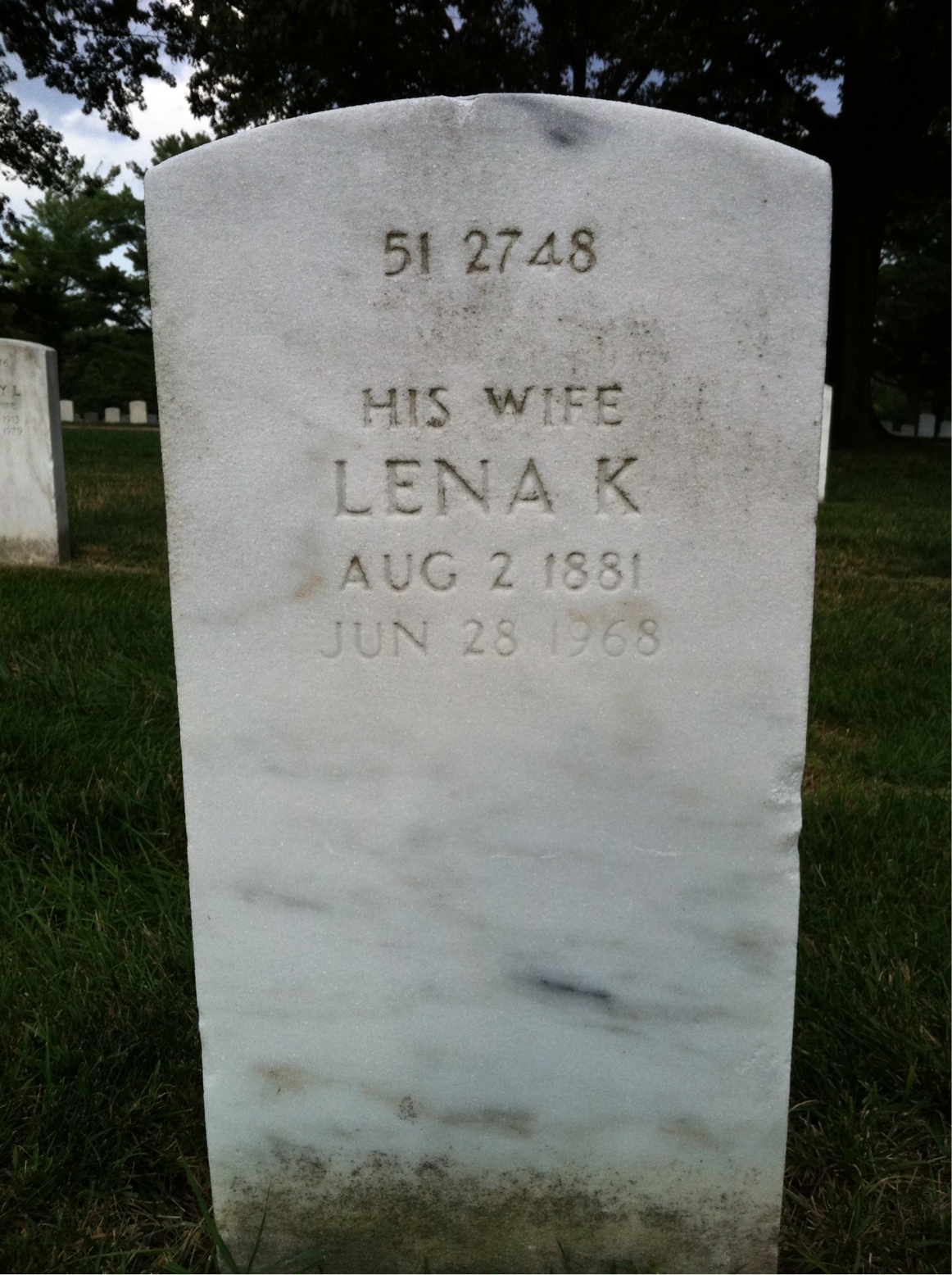 Back of headstone — George Mitchell