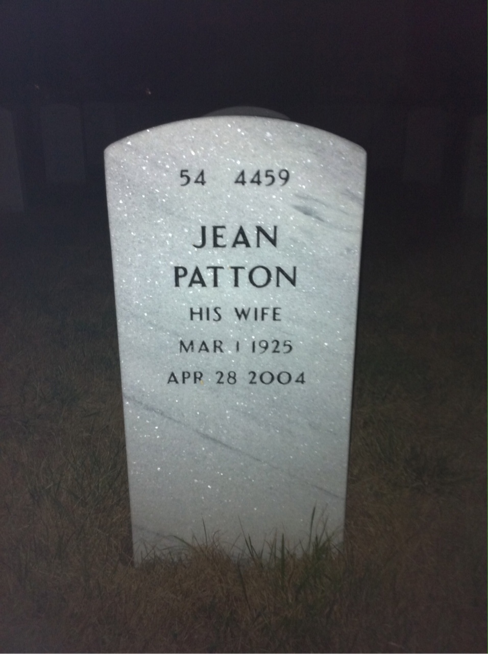 Back of headstone — Page Holmes
