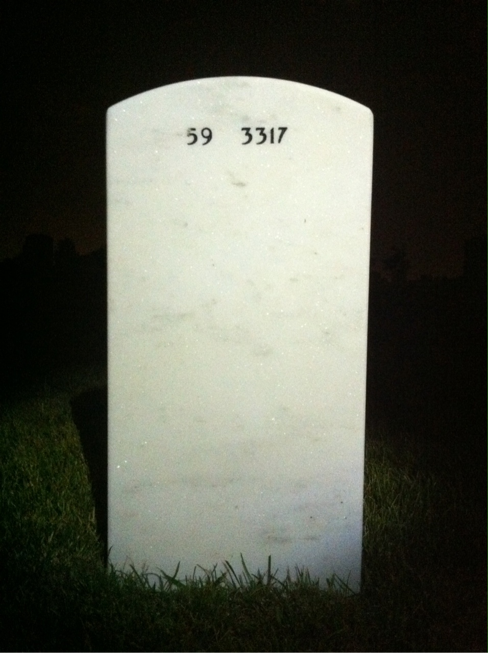 Back of headstone — Jerome King