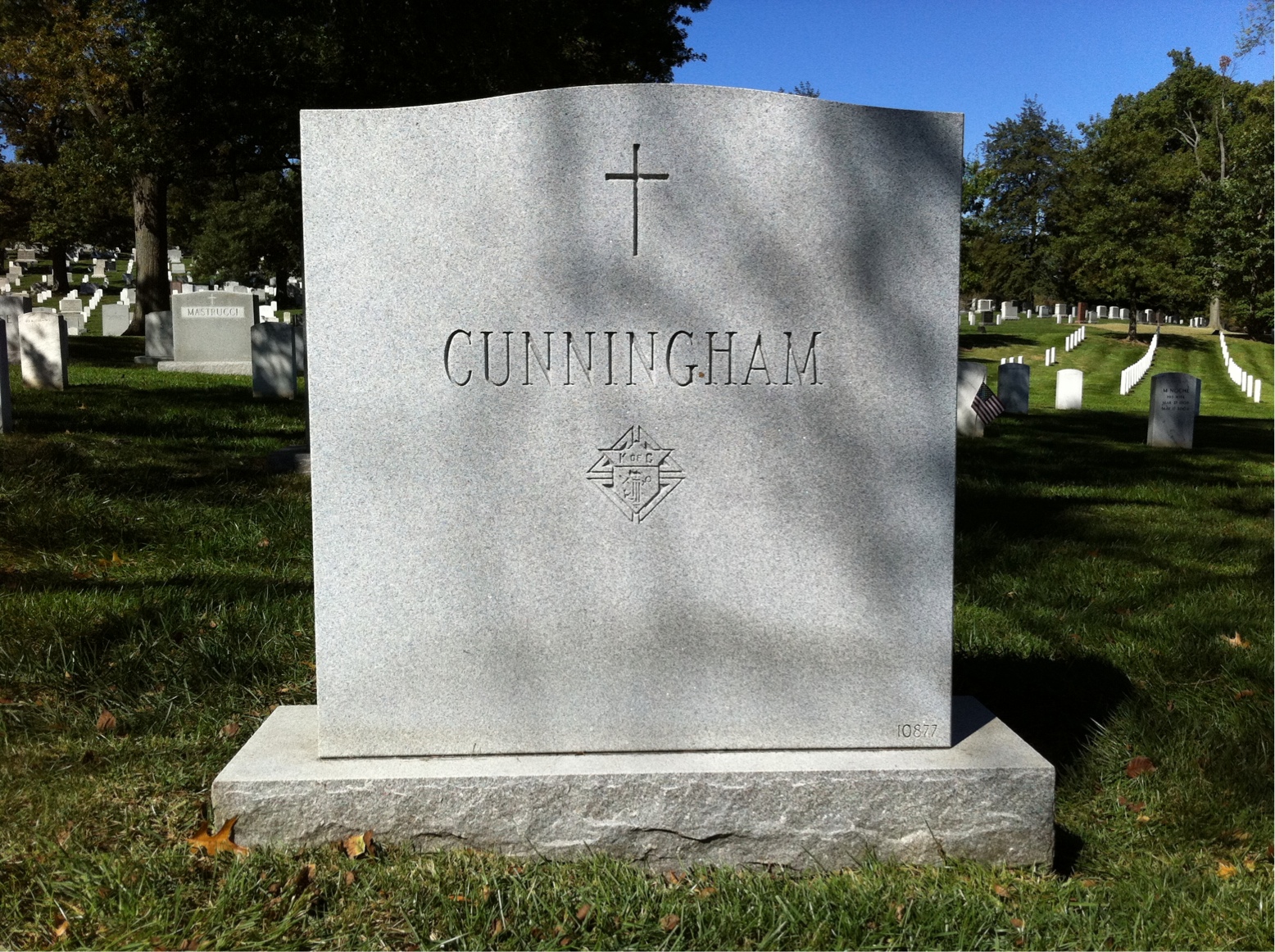 Back of headstone — Marcella Cunningham