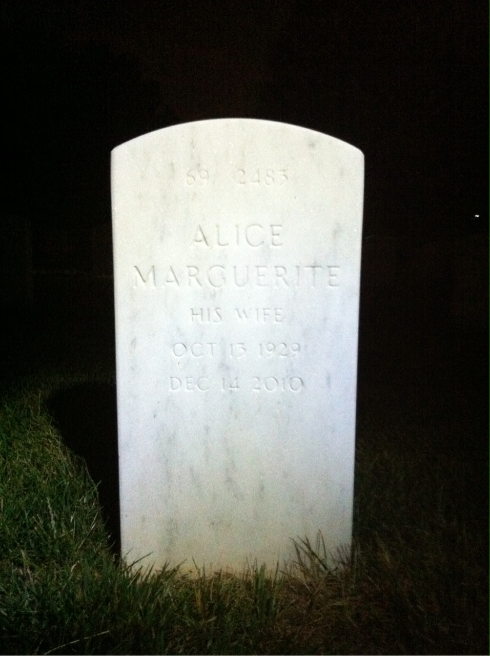 Back of headstone — Francis Hill