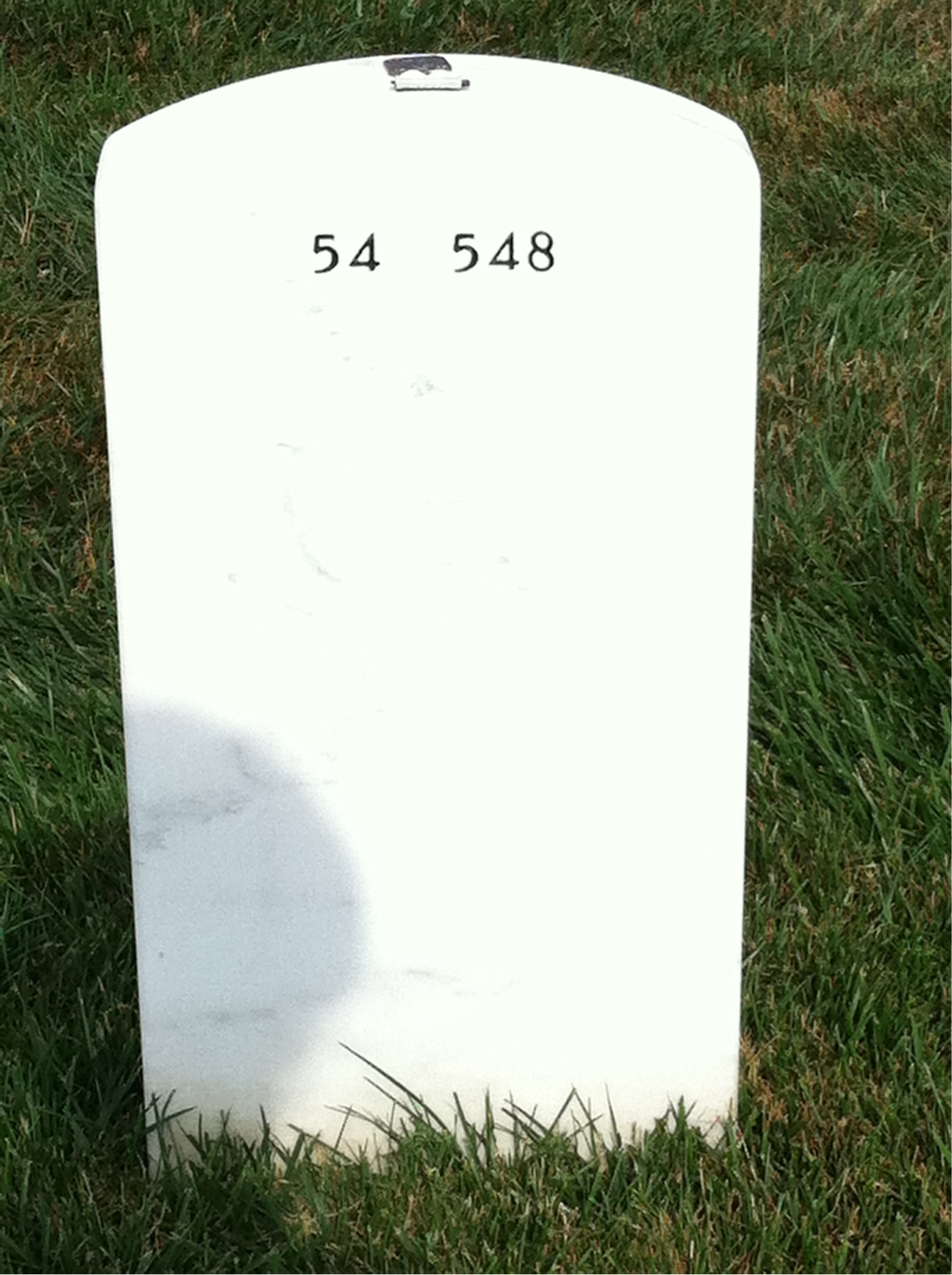 Back of headstone — Thomas Callahan