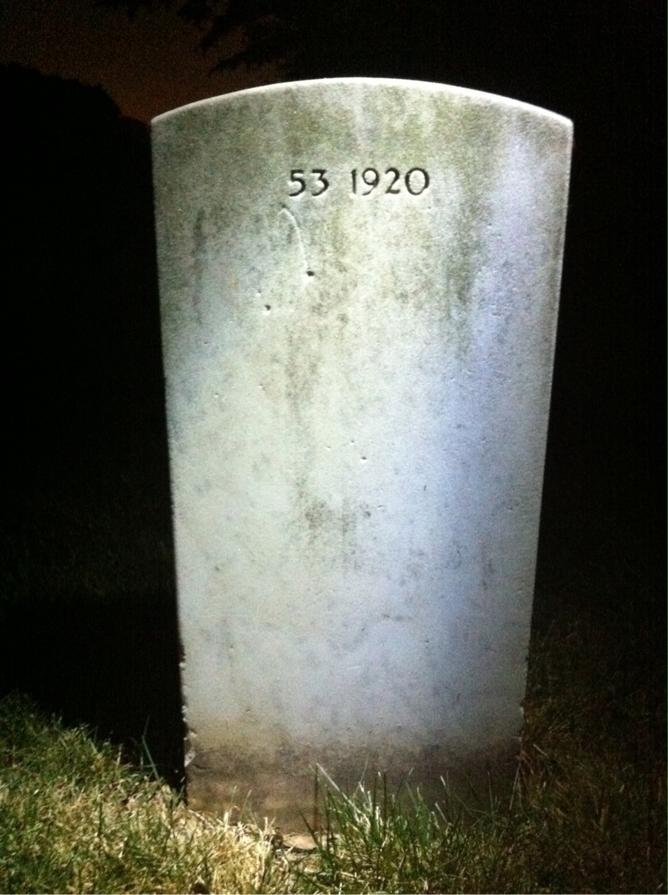 Back of headstone — Ronald Collins