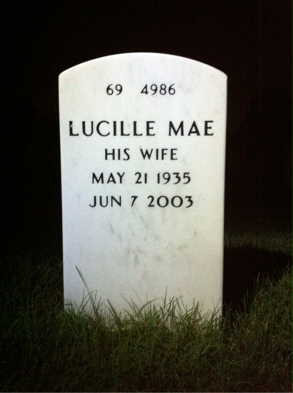 Back of headstone — Joseph Sewell
