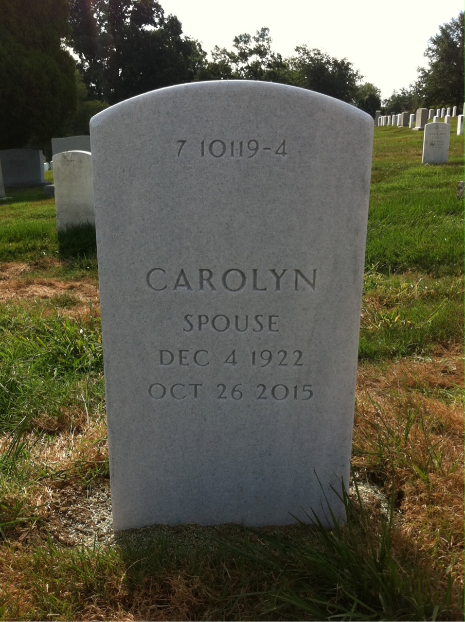 Back of headstone — George Morford