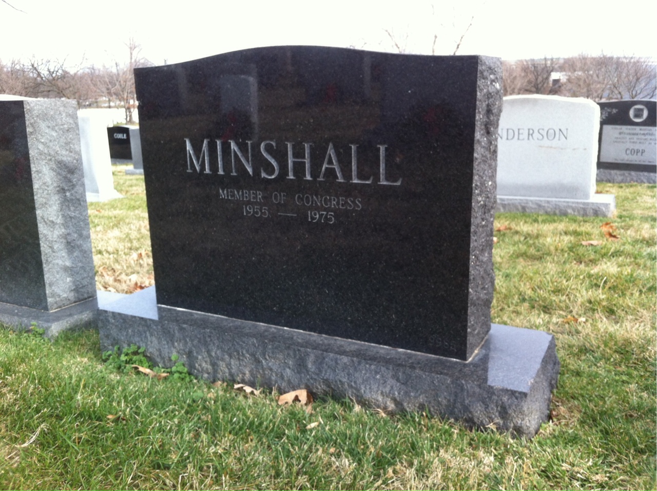 Back of headstone — William Minshall