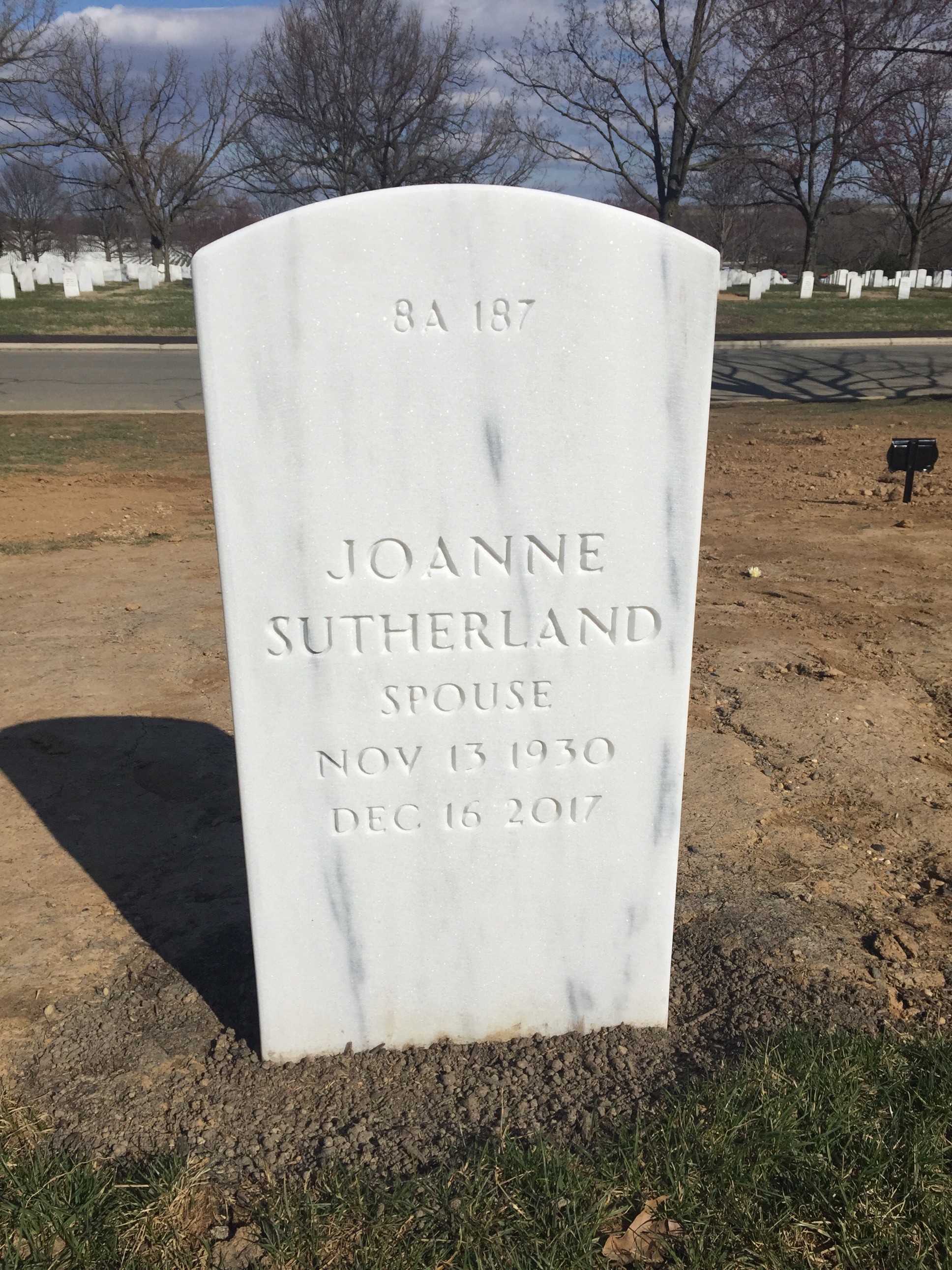 Back of headstone — Warren R Williamson