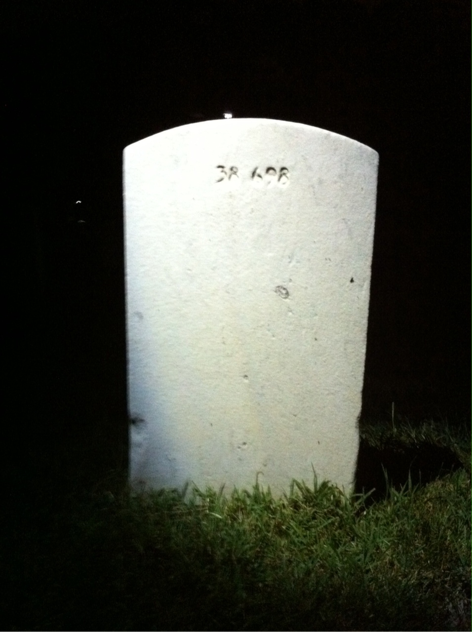 Back of headstone — Fred Benoit