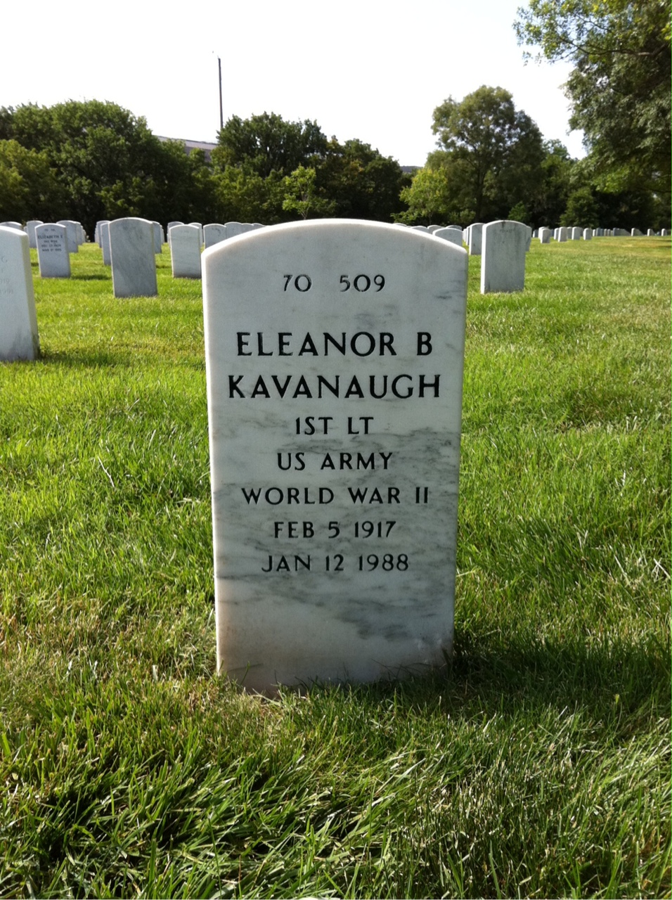 Back of headstone — William Kavanaugh