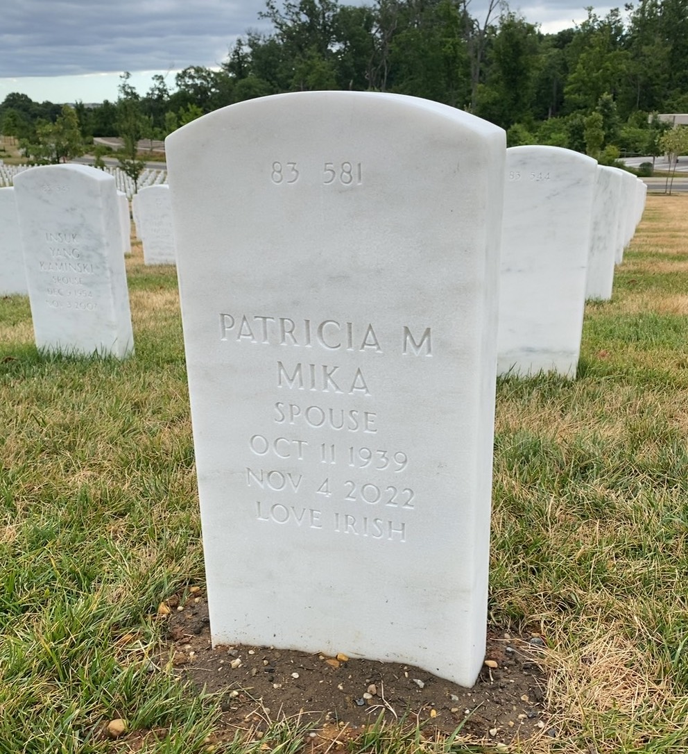 Back of headstone — Walter Mika