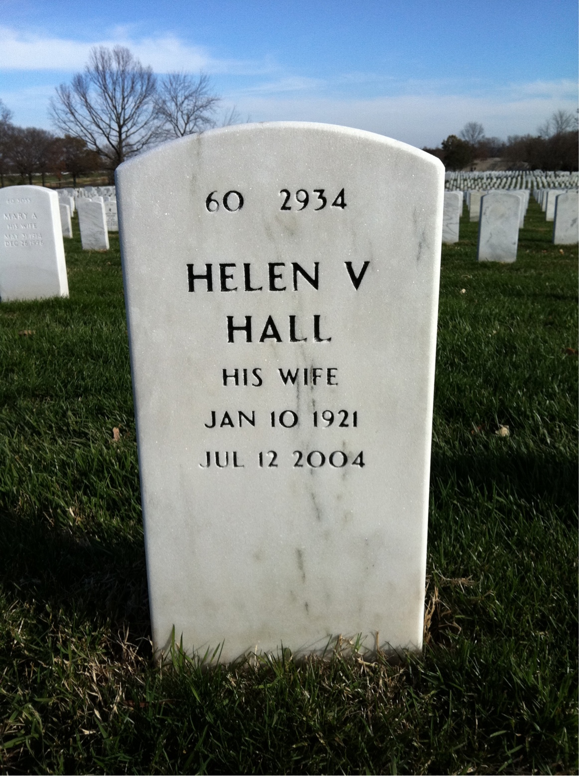 Back of headstone — Hartwell Quick