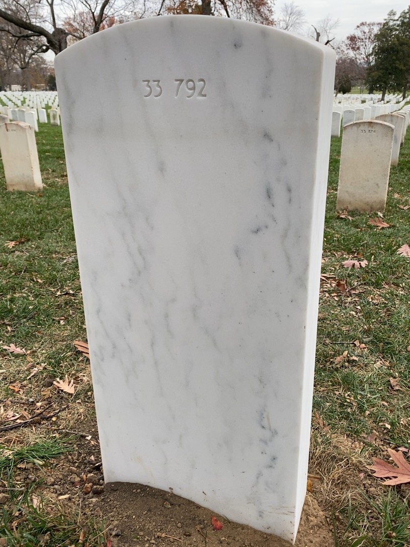 Back of headstone — Willie Lee Williams