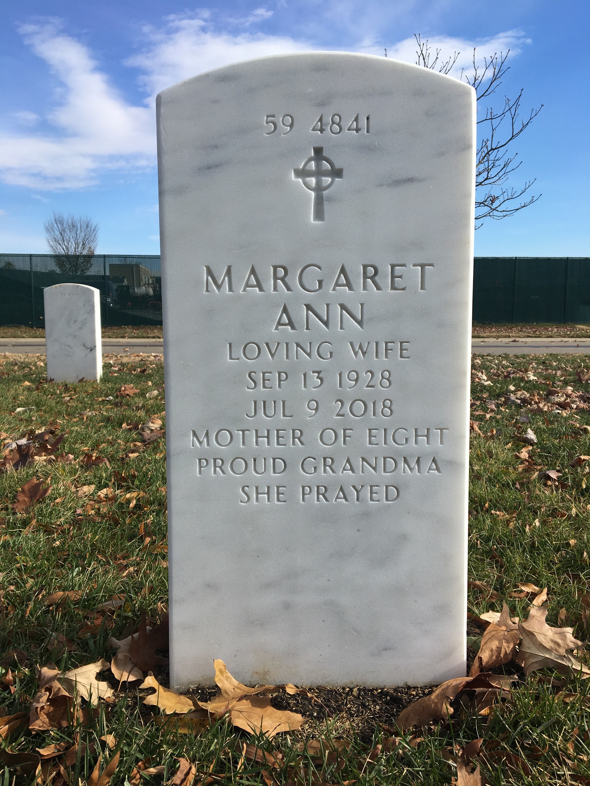 Back of headstone — Charles D Smith