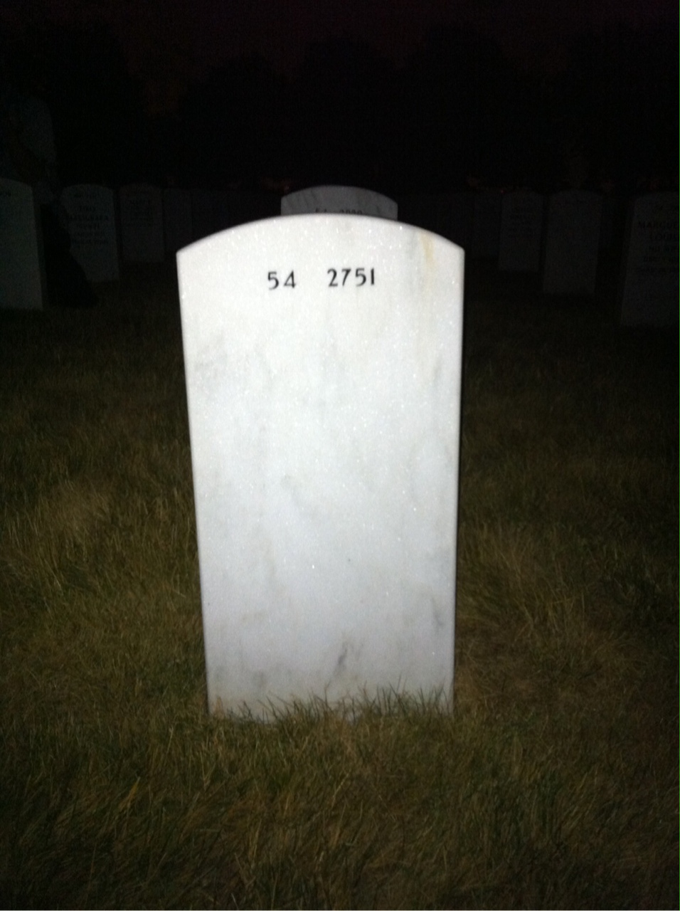 Back of headstone — James Arthur