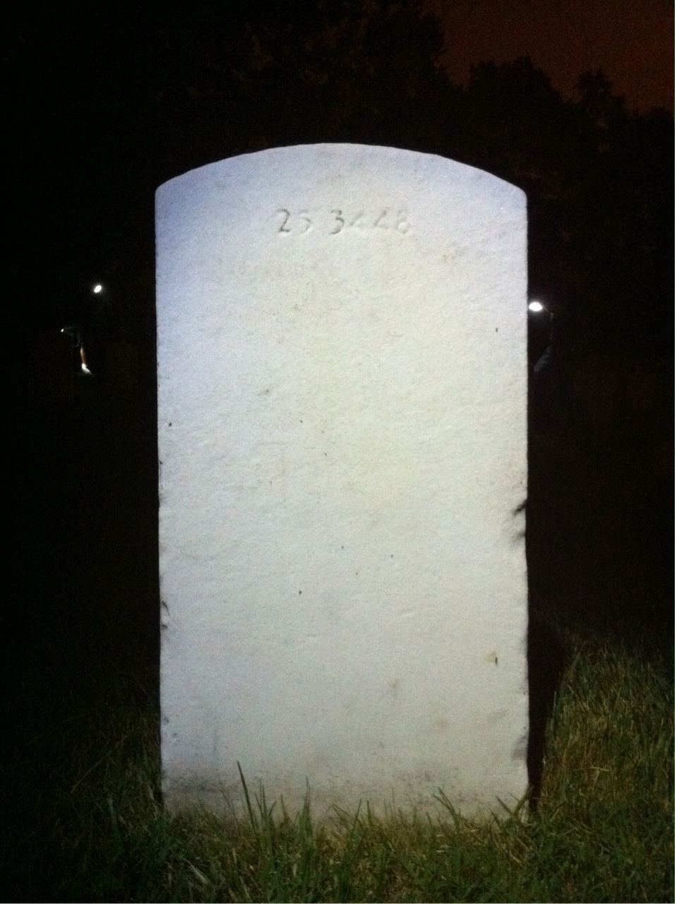 Back of headstone — James Baker