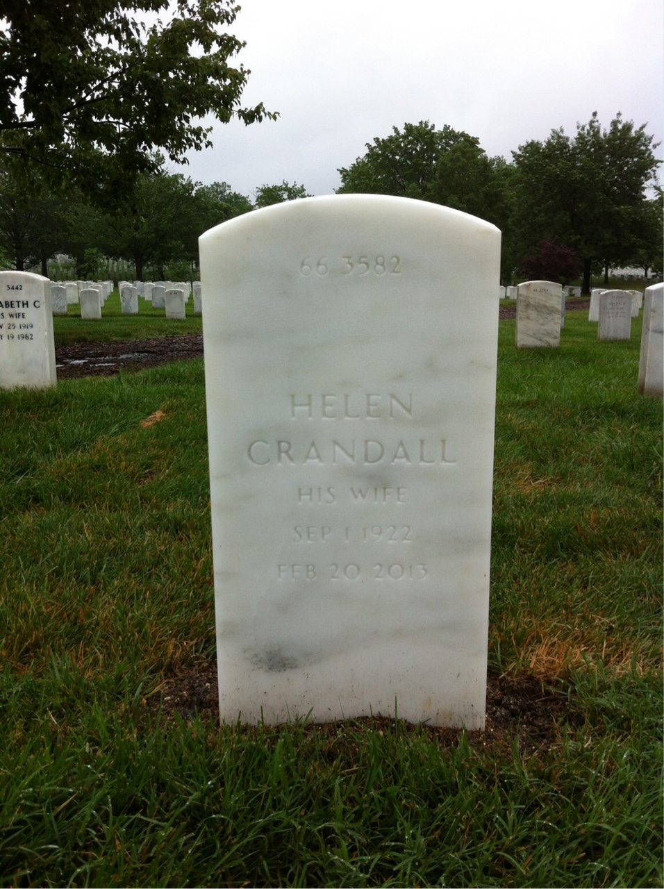 Back of headstone — Cloyce Johnston