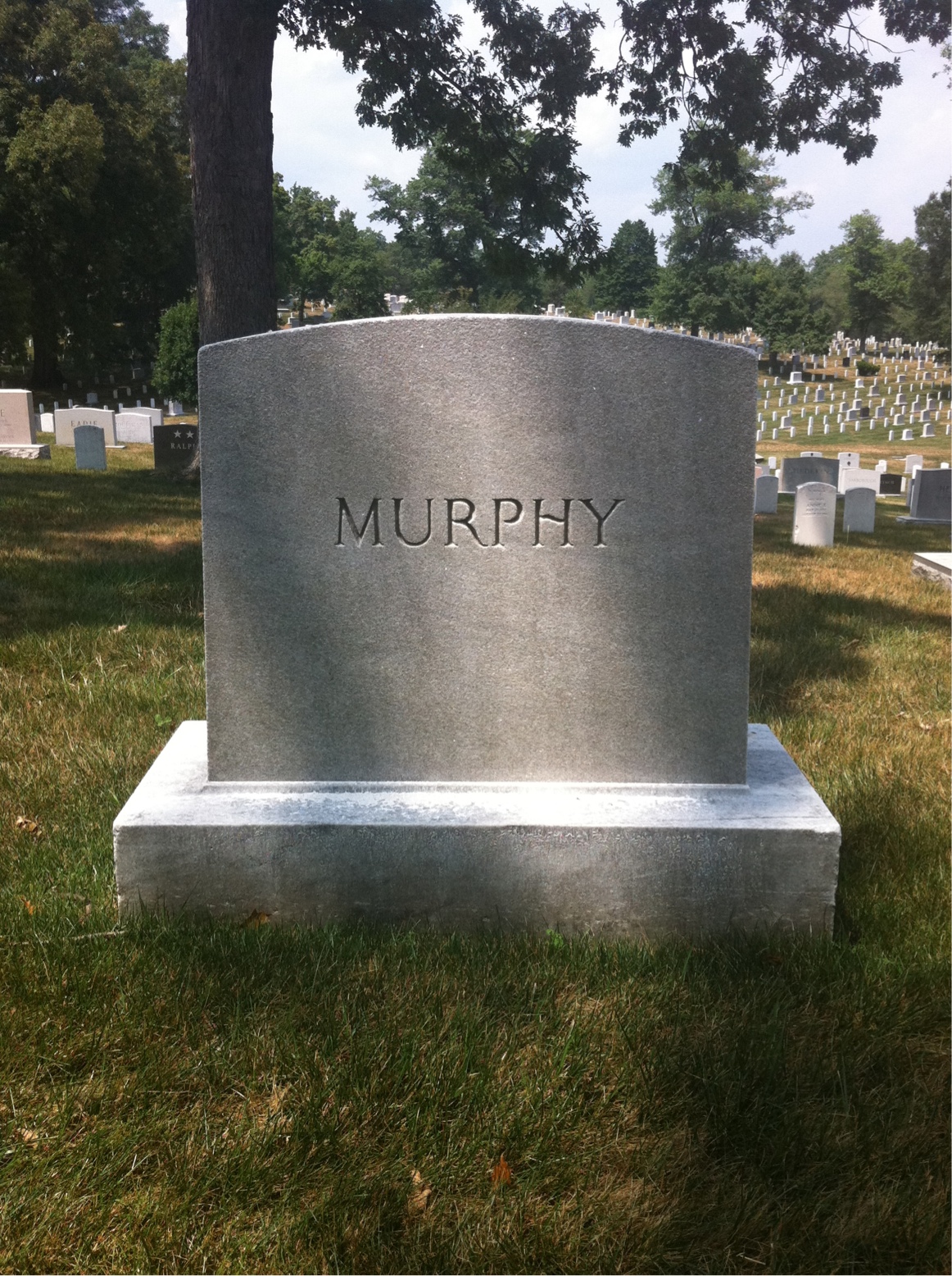 Back of headstone — Daniel Murphy
